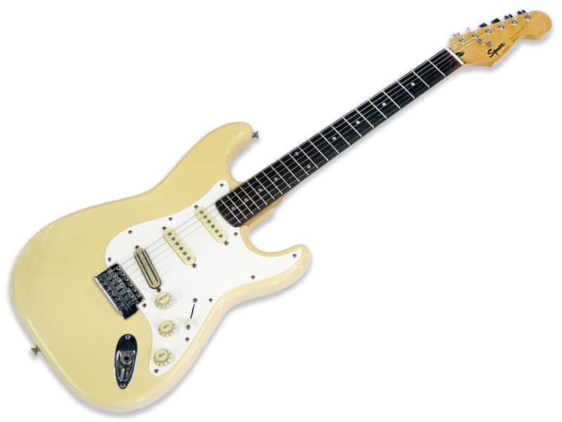 1994 Fender Korean Squier Stratocaster Standard Vintage White image 1