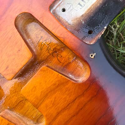 MJT VTS One Piece Ash Hardtail Stratocaster Body 2020  Sunburst  with Fender Bridge image 3