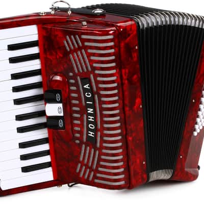Hohner Hohnica 1304 48 Bass Piano Accordion - Pearl Red image 1