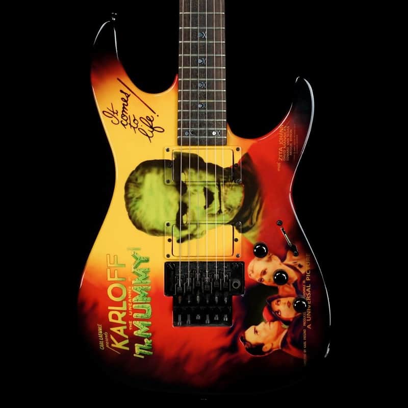 ESP Custom Shop Kirk Hammett Signature KH-2 Karloff Mummy Graphic Rare 1997 image 1