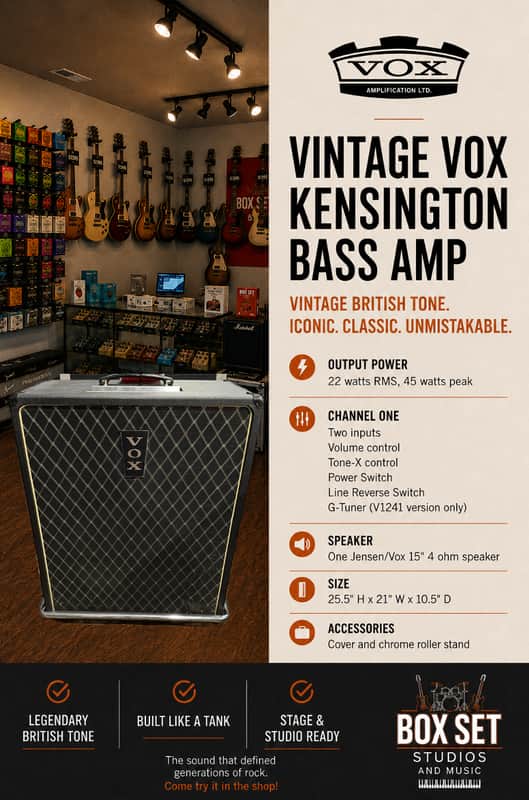 Vox V1241 Kensington Bass 22-Watt 1x15" Bass Combo 1968 - Black image 1