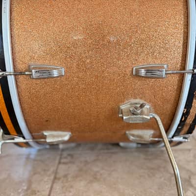 Vintage Ludwig 22 x 14 Bass Drum 1960s - Champagne Sparkle w/ New Heads image 8