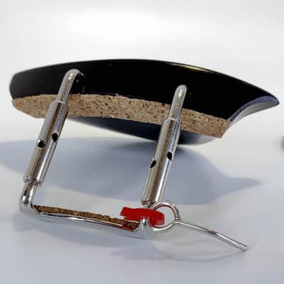 3/4 Violin Chinrest by Dresden, Normal Plate, Corked, Standard Plastic Incl Adjustment Pin Key, "A" Quality image 3