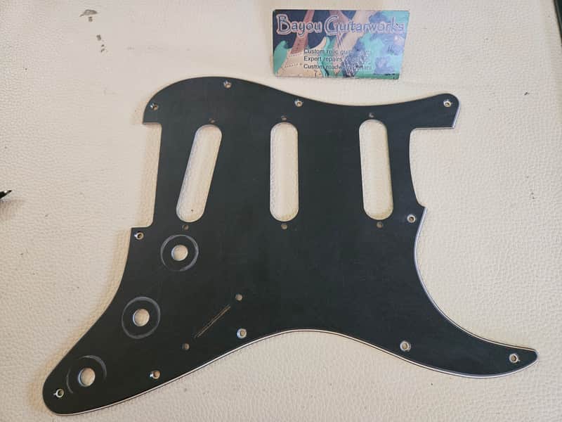 Fender Stratocaster Aged Relic 3 ply Pickguard Black image 1