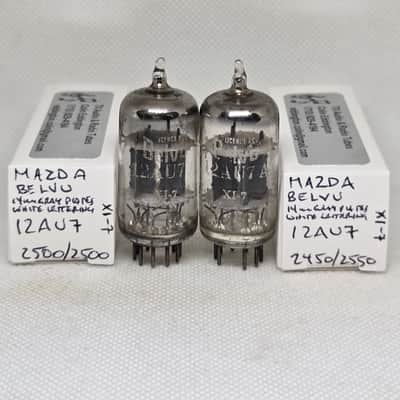 ***RARE*** Mazda Belvu 12AU7 Gray Plate Well Balanced (3.9%) Pair NOS ECC82 12AU7A