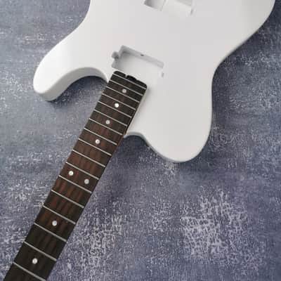 Guitar Kit Mahogany Body Mahogany Tl Neck Hardware, White metallic Guitar, Hight Quality Electric Guitar Kit, Neck, Build Your Own DIY image 9