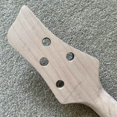 Maple Black 4 String Bass Neck, Rosewood Fingerboard 22 Frets image 5