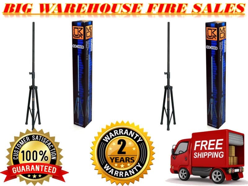2 New Mr Dj Heavy Duty Pro Audio Tripod DJ PA Speaker Stands Extend to 7 feet image 1