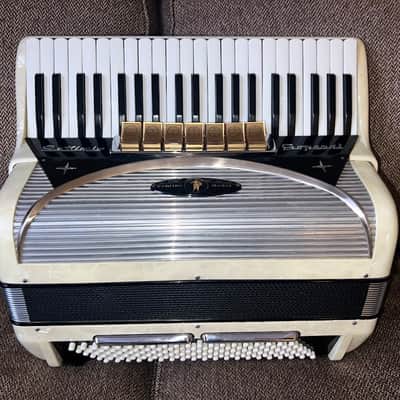 Settimio Soprani Contino Model 132 Piano Accordion 1955 - White Pearl image 1
