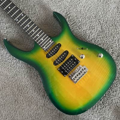Transparent Green Superstrat Electric Guitar, Basswood Body, Maple Neck, Rosewood Fingerboard image 1