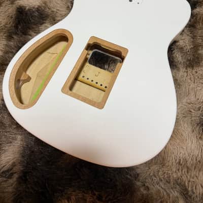 2025 Fender Finneas Artist Series Limited Edition American Acoustasonic Telecaster Body - Satin Arctic White image 4