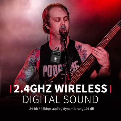 Wireless In-Ear Monitor System, 2.4gHz Stereo Wireless IEM System with Belt-clip Transmitter+Receiver Auto-Pairing, 164ft for Studio, Band, Live Performance image 4