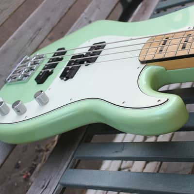 Fender MIM FSR Deluxe Precision Bass Sea Foam Green Metallic image 5