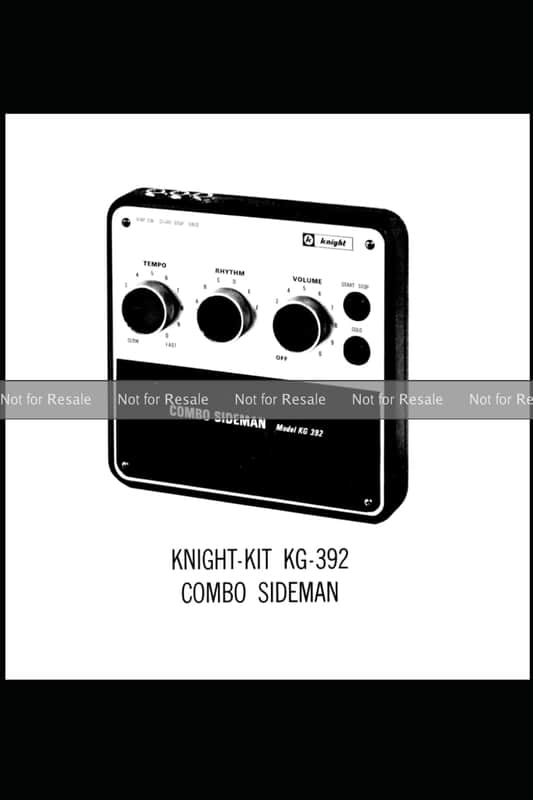 Knight Combo Sideman KG-392 Assembly/Operating Manual image 1