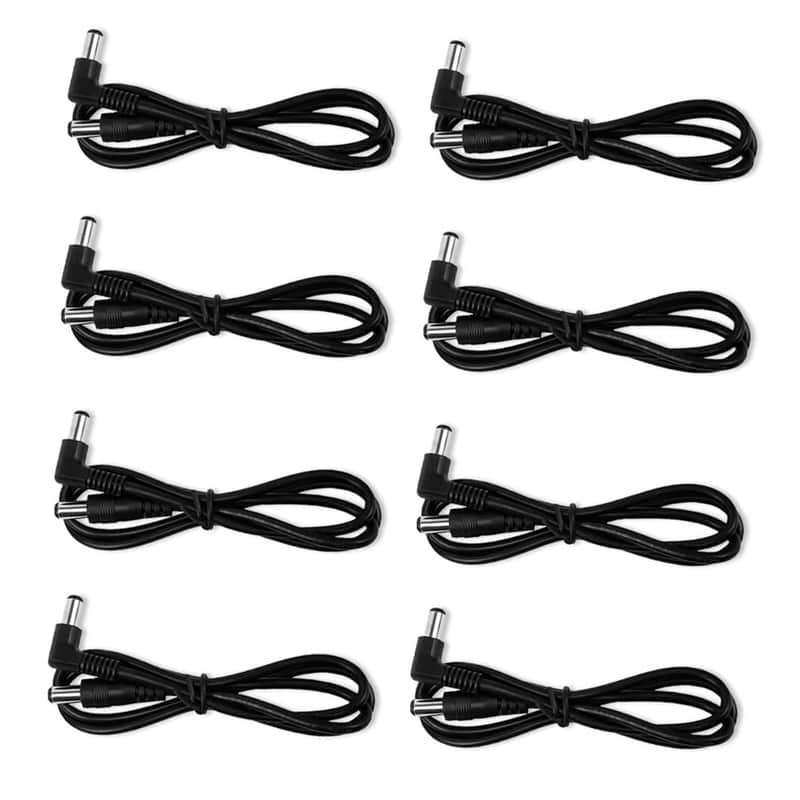 8 Pack Guitar Pedal Power DC Cable 5.5 x 2.1mm Power Supply Cord- Male to Male image 1