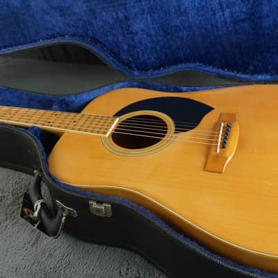 1970s Yamaki W300 Dreadnought Japan Acoustic Guitar w/ Hard Case image 25