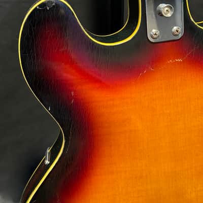 Concord Welson DS2 Hollow Body Electric Guitar 1960s Italy - Sunburst - No Bridge image 12