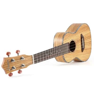 Zebrawood Body 23 inch Concert Ukulele with Ukulele Set Tuner Strap Nylon Strings image 6