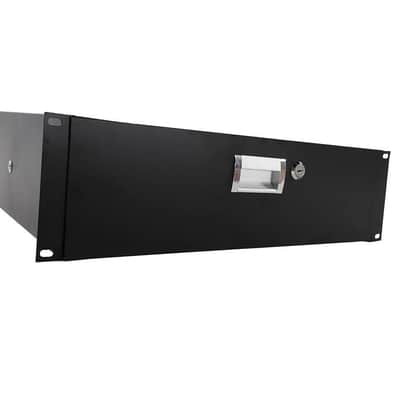 Rack Mount DJ 19" 3U Rack Road Case Equipment Deep Drawer Locking Black image 6