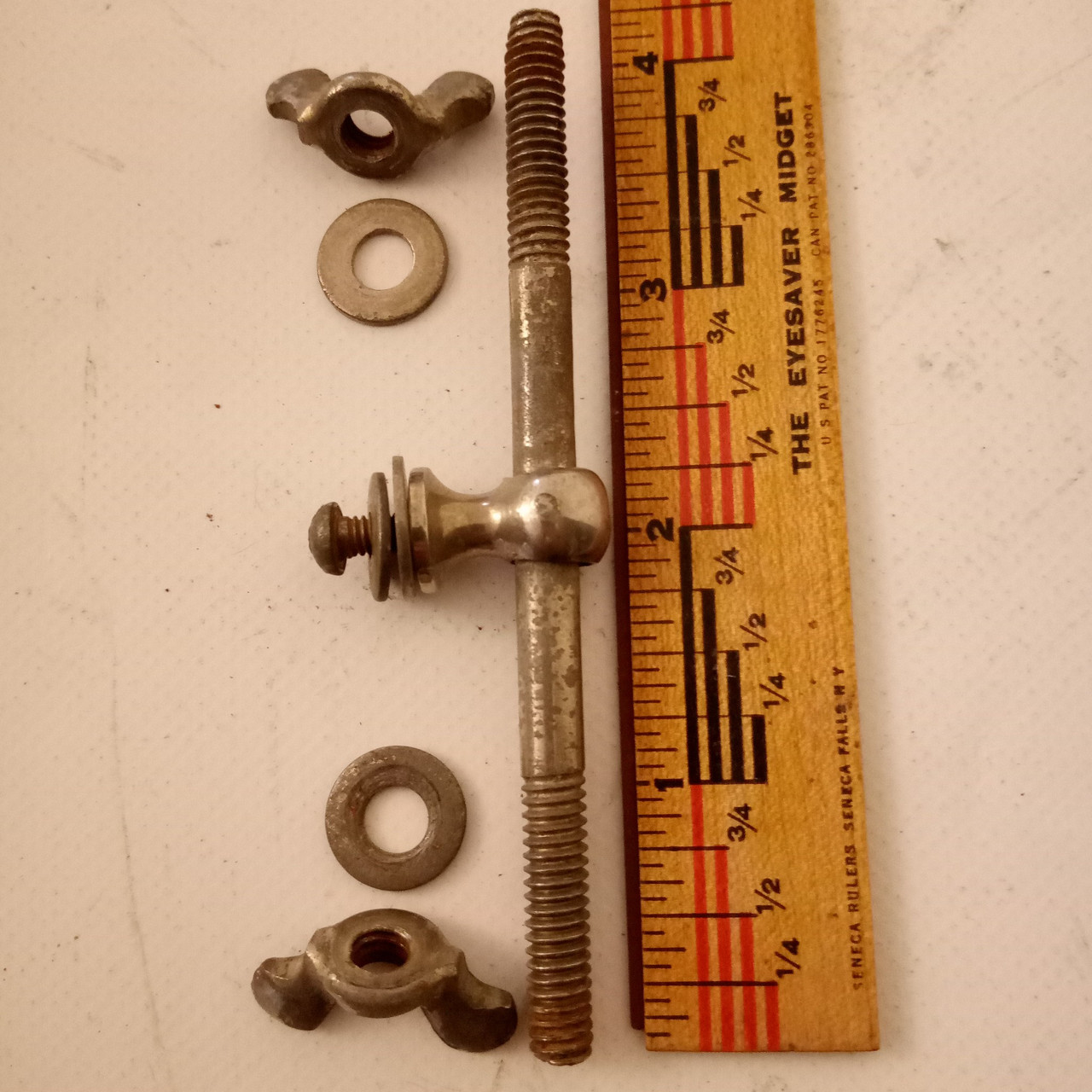 Early American 1+ Single-Point Threaded-Rod Tube Lug Snare Drum Set Wing-Nuts — main photograph