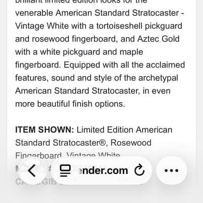 Fender Limited Edition Standard Stratocaster 2014 - Vintage White image 9