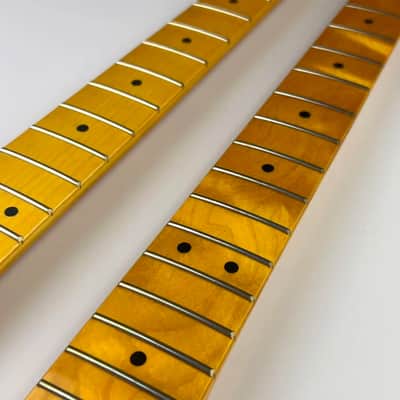 Yellow Custom Guitar Strat Style Maple Neck, 22 Frets Fingerboard image 2