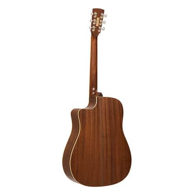 Crafter ES-MAHO DCE NAT ES Series Dreadnought Cutaway Solid Sitka Spruce Top Mahogany Neck 6-String Acoustic-Electric Guitar w/Gig Bag image 2