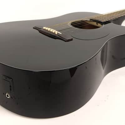 Jasmine JD39CE-BLK Dreadnought Acoustic Electric Guitar. Black Finish image 12