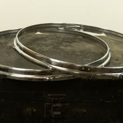 1960s Slingerland 18" Stick Saver Chrome Over Brass Hoops image 1