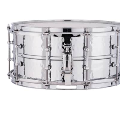 Ludwig *Pre-Order* Supraphonic 6.5x14" Hammered Chrome Tube Lug Snare Drum LM402KT | Made in the USA | Special Order | Authorized Dealer image 2