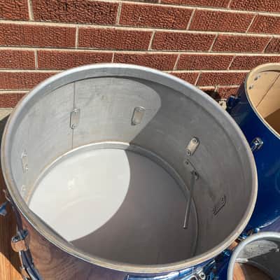 1960s Slingerland Stage Band Drum Set Blue Sparkle Rewrap 20/12/16 image 12