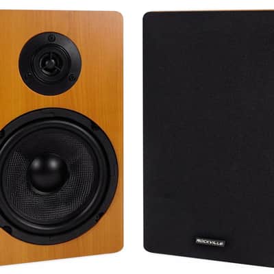 (2) Rockville RockShelf 68C 400w Wood 6.5 inch Home Theater Bookshelf Speakers/8 Ohm image 2
