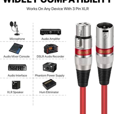 XLR Cable 25 ft 10 Pack 3 Pins Balanced XLR Microphone Cable Male to Female Suitable for Audio Mixer, Speaker Systems, Radio Station image 5