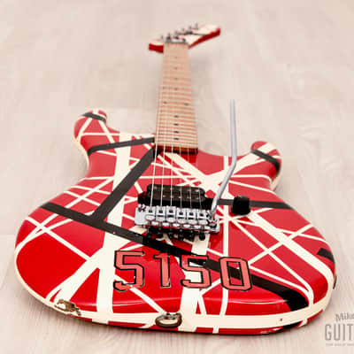 1990s ESP EVH Frankenstrat 5150 VH-250 Striped w/ Floyd Rose, Japan image 10