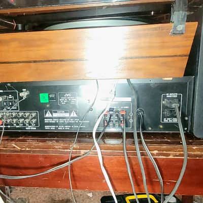 DUAL 505 turntable Record Changer system receiver, amp/BOOKSHELF speakers, am/fm DORM PARTY BLASTER image 4