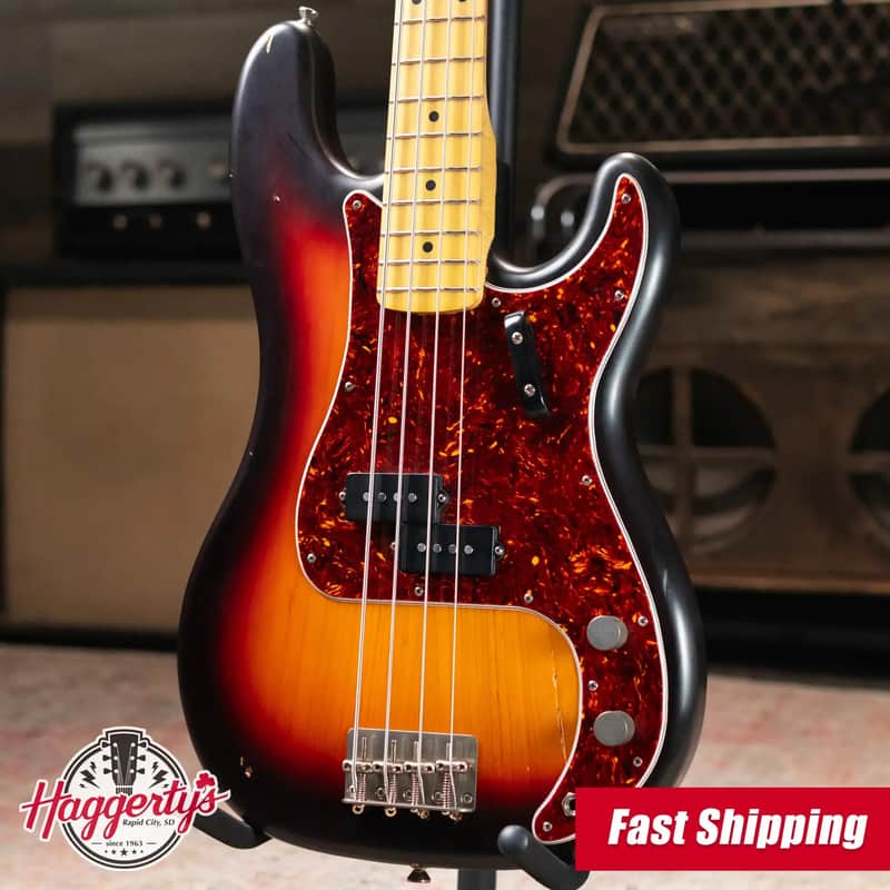 Nash PB-57 Electric Bass - 3-Tone Burst with Hardshell Case image 1