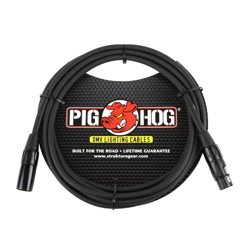 Pig Hog PHDMX10 3-Pin DMX Lighting Cable (Black,10-Feet) image 1