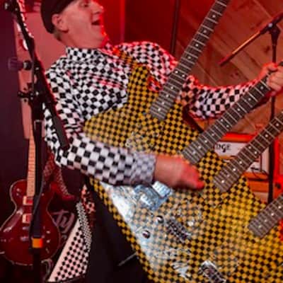 Five Neck Guitar -Checkered -Signed Rick Neilsen image 2