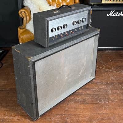 1964 Silvertone 1483 Vintage Tube Amplifier Head & 1x15 Jensen Cabinet Electric Guitar Piggyback Set! image 3