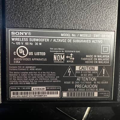 Sony SWF-BR100 Wireless BRAVIA Subwoofer; tested image 6