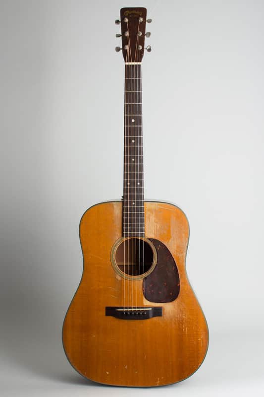 C. F. Martin  D-18 Flat Top Acoustic Guitar (1954), ser. #137105, molded black plastic hard shell ca image 1