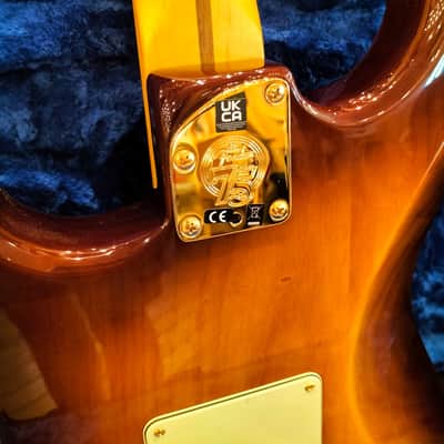 Fender 75TH ANNIVERSARY COMMEMORATIVE STRATOCASTER Maple Fingerboard, 2-Color Bourbon Burst image 9