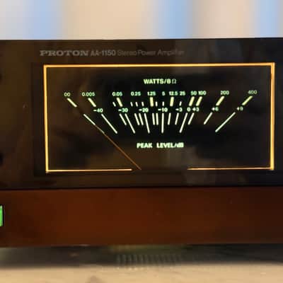 🎶✨ Proton AA-1150 Stereo Power Amplifier — Serviced, Cleaned, Large Dual Green dB Output Meters, Power Envelope Design, Bench Tested image 6