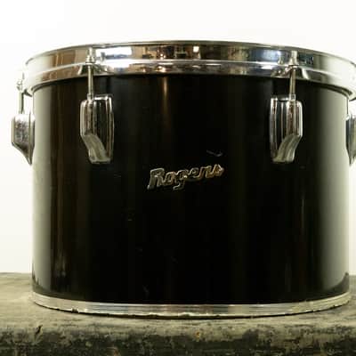 1970s Rogers 9x13 Jet Black Pearl Concert Tom image 1
