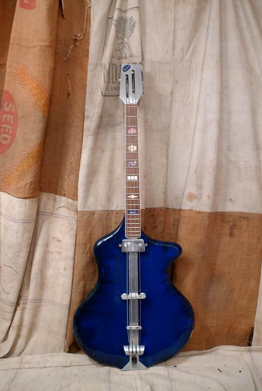 Wandre Spazial Bass Guitar 1960's Blue Smoke image 1
