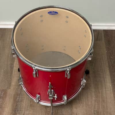 Pearl Export EX 16"x16" Floor Tom Drum with Legs - Late 1980's - Coral Red image 9