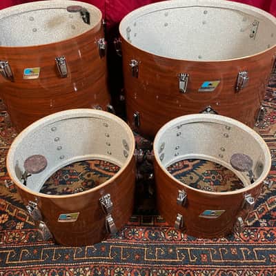 1970s Ludwig Big Beat 3-Ply Drum Set Mahogany Cortex 22/12/13/16 image 24