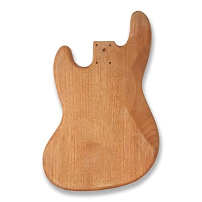 DIY Electric Bass Guitar Kit - Jazz Bass Style (Okoume Body, White Pickguard) image 3