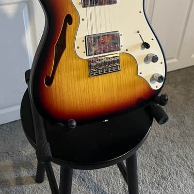 Warmoth Fender Telecaster Thinline Deluxe CuNiFe HH 2022 - Satin 3 Tone Sunburst image 2