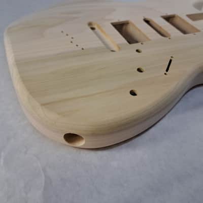 Unfinished Poplar HSH Hardtail guitar body - fits Fender Strat Stratocaster necks J2427 image 3